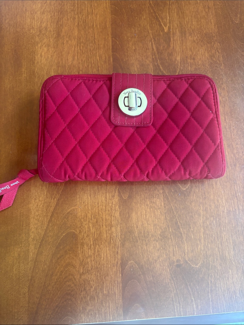 Vera Bradley Quilted Turn-Lock Wallet in Red